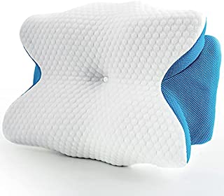 Mr. Sandman Cervical Memory Foam Pillow for Neck and Shoulder Pain, Ergonomic Orthopedic Contour Support Butterfly Pillow for Back, Side, and Stomach Sleepers, CertiPUR-US Certified