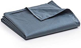 YnM Cotton Duvet Cover for Weighted Blankets (Dark Grey, 48''x72'')