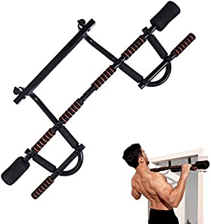 YIOFOO Doorway Pull Up Bar with Ergonomic Grip, Exercise Equipment Body Gym System No Screws Trainer, Multi-Grip Chin Up Bar & Exercise Bar & Home Workout