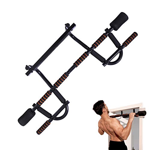 YIOFOO Doorway Pull Up Bar with Ergonomic Grip, Exercise Equipment Body Gym System No Screws Trainer, Multi-Grip Chin Up Bar & Exercise Bar & Home Workout