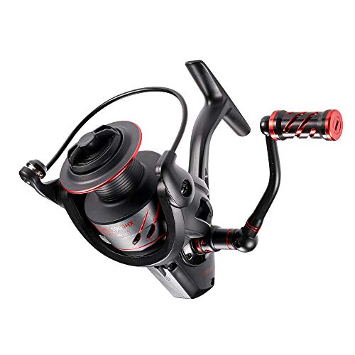 Dr.Fish Spinning Fishing Reel Surf Casting Spinning Reel 9+1BB Aluminum Handle Left Right One Way Stopper System Saltwater Freshwater Fishing Reels Gear Ratio 4.7:1