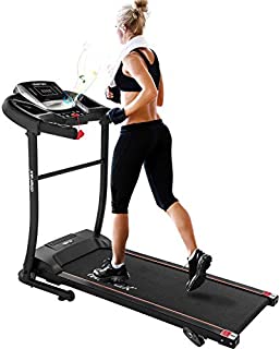 Merax Electric Folding Treadmill  Easy Assembly Fitness Motorized Running Jogging Machine with Speakers for Home Use, 12 Preset Programs (Black)