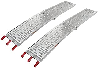 2 Pcs 7.5' Folding Loading Ramps Aluminum Top Lawnmower Ramp Fit For ATV Pickup Truck Trailer Motorcycle Lawnmower 1500lbs Capacity