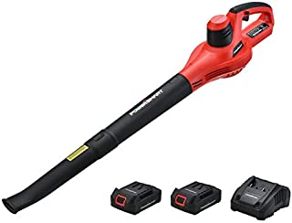 PowerSmart Leaf Blower, 20V MAX Lithium-Ion Cordless Leaf Blower with 117 MPH Output, Battery Powered Air Blower, Lightweight & Portable, Two 1.5 Ah Battery & Charger Included, PS76101A-2B