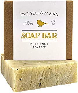 Peppermint & Tea Tree Soap Bar. All Natural Antifungal Soap for Acne, Athlete's Foot, Ringworm, Jock Itch. Organic Body & Face Wash for Men and Women