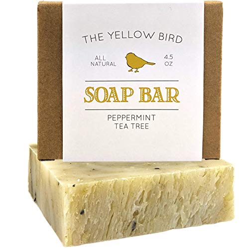 Peppermint & Tea Tree Soap Bar. All Natural Antifungal Soap for Acne, Athlete's Foot, Ringworm, Jock Itch. Organic Body & Face Wash for Men and Women