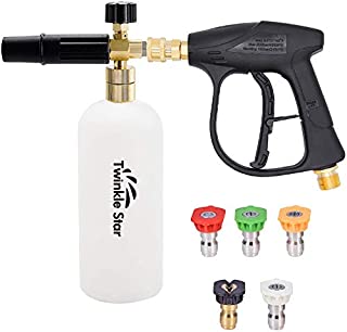 Twinkle Star Pressure Washer Gun Snow Foam Lance Cannon Foam Blaster, with Pressure Washer Nozzle Tip, Jet Wash Gun 3000 PSI