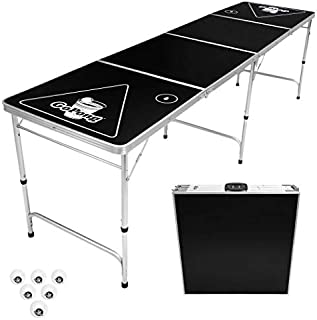 GoPong 8-Foot Portable Folding Beer Pong / Flip Cup Table (6 Balls Included)