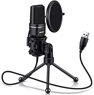 USB Microphone for Computer, Gaming PC Recording Condenser Microphone Tripod Stand & Pop Filter for Skype, Streaming, Podcasting, Google Voice Search, Gaming -Windows/Mac-M799B