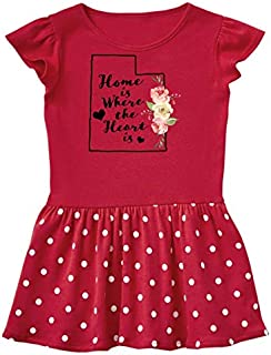 inktastic Utah Home is Where The Toddler Dress 3T Red with Polka Dots 39115