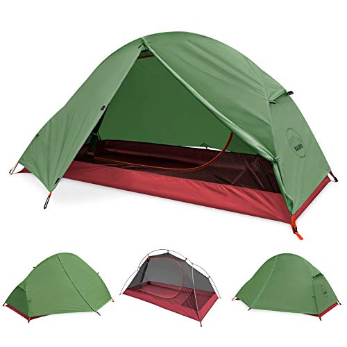 KAZOO Ultralight Eco-Friendly 1 Person Backpacking Tent Waterproof Tents Hiking Lightweight One Person Aluminum FrameEco-Friendly Fabric