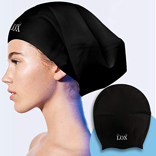 Extra Large Swim Cap for Very Long Hair, Silicone Shower Cap for Braids and Dreadlocks, Keeps Hair Dry While Swimming or Showering, Women and Men, Keeps Afro Extensions Weaves Dry