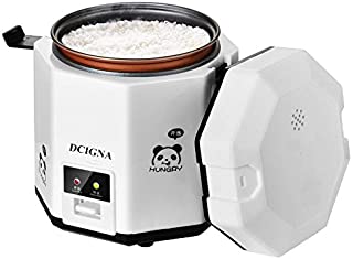 DCIGNA 1.2L Mini Rice Cooker, Electric Lunch Box, Travel Rice Cooker Small, Removable Non-stick Pot, Keep Warm Function, Suitable For 1-2 People - For Cooking Soup, Rice, Stews, Grains & Oatmeal (White)