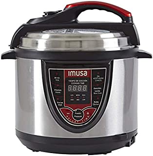 IMUSA USA 5Qt Electric Stainless Steel 5-Qt. Bilingual Digital Pressure Cooker, Red (Insta-Pot)