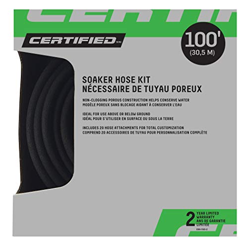 Flexon WS100KITCN 20-Piece Soaker Hose Kit, Black