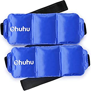 Ice Pack for Injuries, Ohuhu Reusable Gel Cold & Hot Therapy Pack with Strap for Shoulder Knee Ankle Back Neck Pain Relief, 2 Pack