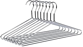 Quality Hangers 8 Heavy Duty Metal Suit Hanger Coat Hangers with Polished Chrome (Suit Coat Hanger)