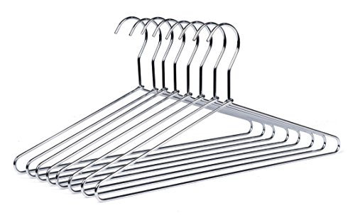 Quality Hangers 8 Heavy Duty Metal Suit Hanger Coat Hangers with Polished Chrome (Suit Coat Hanger)