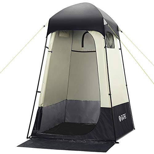 G4Free Large Camping Privacy Shelter Tent, Portable Outdoor Easy Set Up Shower Tent Dressing Changing Room with Carry Bag, Camp Toilet (Black)