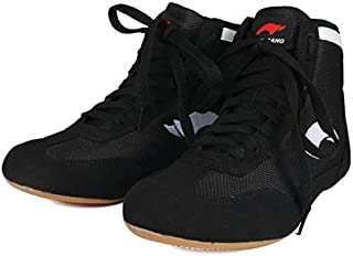 SUPERDUO Men's Wrestling Shoes Combat Speed Wrestling Shoes Black