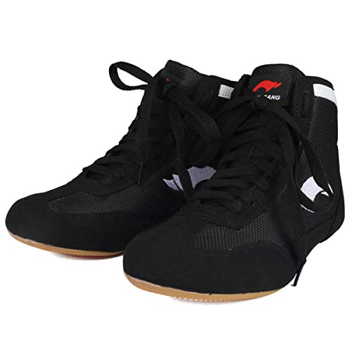 SUPERDUO Men's Wrestling Shoes Combat Speed Wrestling Shoes Black