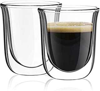 JoyJolt Javaah Double Walled Espresso Glasses, Set of 2 Nespresso Cups 2-Ounce