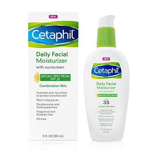 Cetaphil Daily Oil-free Facial Moisturizer With Sunscreen Spf 35 for Sensitive, Combination Skin, 3 ounces