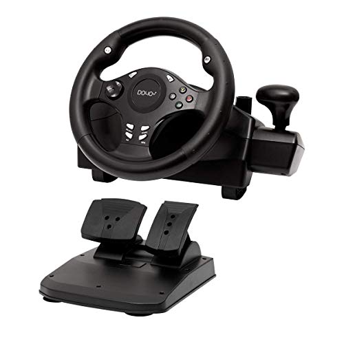 Gaming racing wheel 270 degree driving force steering wheel for racing game PC / XBOX ONE / XBOX 360/ PS4 / PS3 / Nintendo Switch / Android with pedals accelerator brake