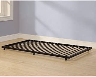 Home Accent Furnishings Twin Roll-Out Trundle Bed Frame, Black Finish, Fits Under Almost Any Bed