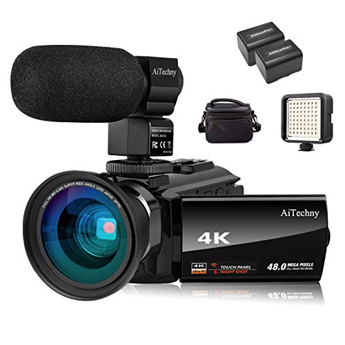 Video Camera 4K Camcorder Vlogging Camera for YouTube AiTechny Ultra HD 48MP Digital WiFi Camera 3.0