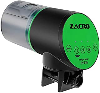 Zacro Automatic Fish Feeder - USB Rechargeable Timer Fish Feeder for Aquarium or Fish Tank,Vacation & Weekend Fish Food Dispenser