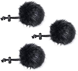 Comica CVM-MF1(B) Outdoor Furry Microphone Wind Muff for lavalier Lapel Microphone Comica Audio-Technica etc.(3 Pack) (Black)