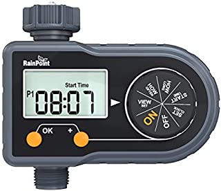 RAINPOINT Sprinkler Timer Programmable Hose Timer, Digital Water Timer Single Outlet with 3 Separate Watering Programs, Auto & Manual Mode, Ideal for Garden and Lawn, Battery Operated