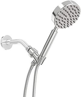 All Metal Hand Held Shower Head with Hose and Holder, Polished Chrome | 2.5 GPM Rainfall Flow with Removable Restrictor | 4