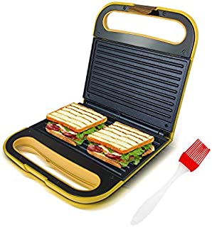 Health and Home Electric Indoor Grill, Panini Press, Gourmet Sandwich Maker, 303G-Yellow