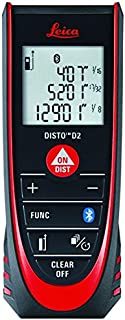 Leica DISTO D2 New 330ft Laser Distance Measure with Bluetooth 4.0, Black/Red