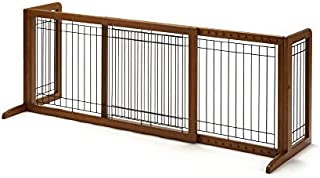 Richell Wood Freestanding Pet Gate, Large, Autumn Matte Finish