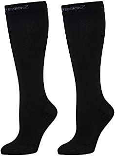 CompressionZ Compression Socks For Men & Women - 30 40 mmHG Graduated Medical Compression - Travel, Edema, Diabetics - Swelling in Feet & Legs - XL, Black