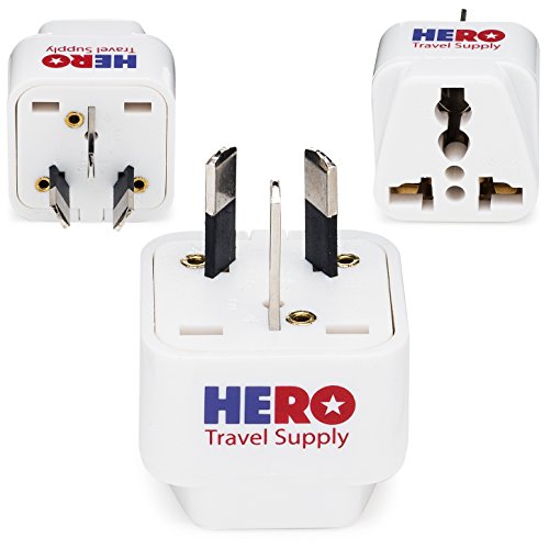 Premium US to Australia & New Zealand Power Adapter Plug (Type I, 3 Pack, Grounded)