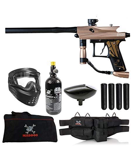 Maddog Azodin KAOS 3 Beginner HPA Paintball Gun Marker Starter Package B - Brown/Black