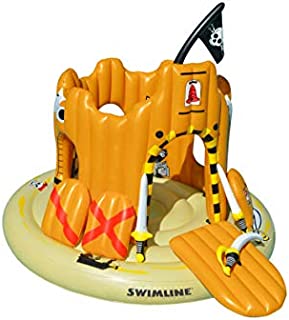 Swimline Pirate Island Pool Float , Black , 82 x 82 62