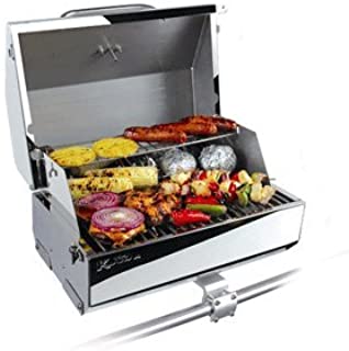 Kuuma Premium Stainless Steel Mountable Gas Grill w/ Regulator by Camco -Compact Portable Size Perfect for Boats, Tailgating and More - Stow N Go 216