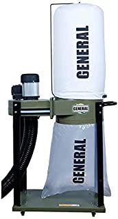 General International Portable 1 HP Dual Action Switch Commercial Dust Collector with 2 Micron Bag for Woodworking, Home Improvement, and Industrial Use