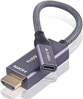 USB-C Female to HDMI Male Cable Adapter,USB Type C 3.1 Input to HDMI Ouput Converter,4K 60Hz USBC Thunderbolt 3 Adapter for New MacBook Pro,Mac Air,Chromebook Pixel and More