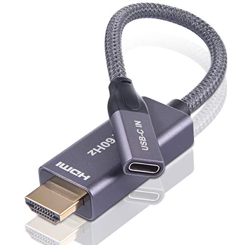 USB-C Female to HDMI Male Cable Adapter,USB Type C 3.1 Input to HDMI Ouput Converter,4K 60Hz USBC Thunderbolt 3 Adapter for New MacBook Pro,Mac Air,Chromebook Pixel and More