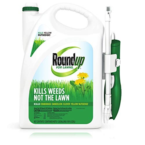 Roundup For Lawns1 Ready to Use - All-in-One Weed Killer for Lawns, Kills Weeds - Not the Lawn, One Solution for Crabgrass, Dandelions, Clover and Nutsedge, For Use on Northern Grasses, 1.33 gal.Round