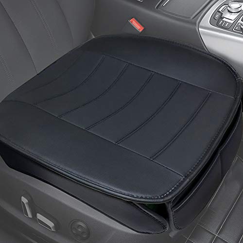 Car Seat Covers 2 Pack, Edge Wrapping Car Front Seat Covers Pad Mat for Auto Supplies Office Chair with PU Leather (Black)