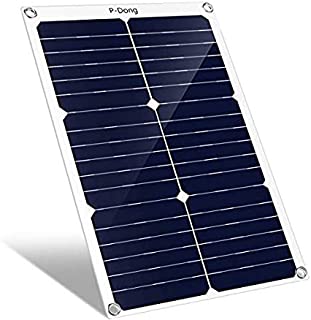 Himino Waterproof Solar Panel Battery Charger with USB Output Ports, Portable Solar Charger for Car, RV, Boat, Cell Phone & More (20w)