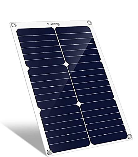 Himino Waterproof Solar Panel Battery Charger with USB Output Ports, Portable Solar Charger for Car, RV, Boat, Cell Phone & More (20w)