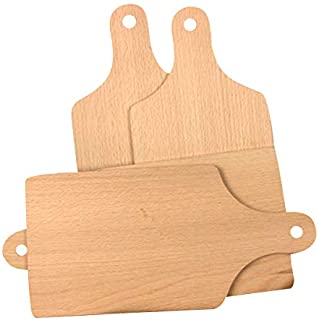 Solid Wood Cutting Board with Handle, Overturnable Smooth and Firm, Rectangular Hardwood Cutting Board for Kitchen, Bread, Cheese